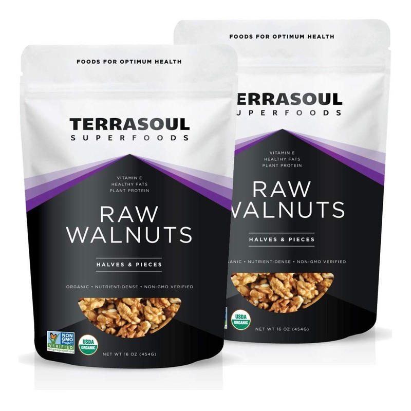 Terrasoul Superfoods Organic Raw Walnuts 2 Lbs (2 Pack) – Chandler Variety – Fresh Light Color Walnuts