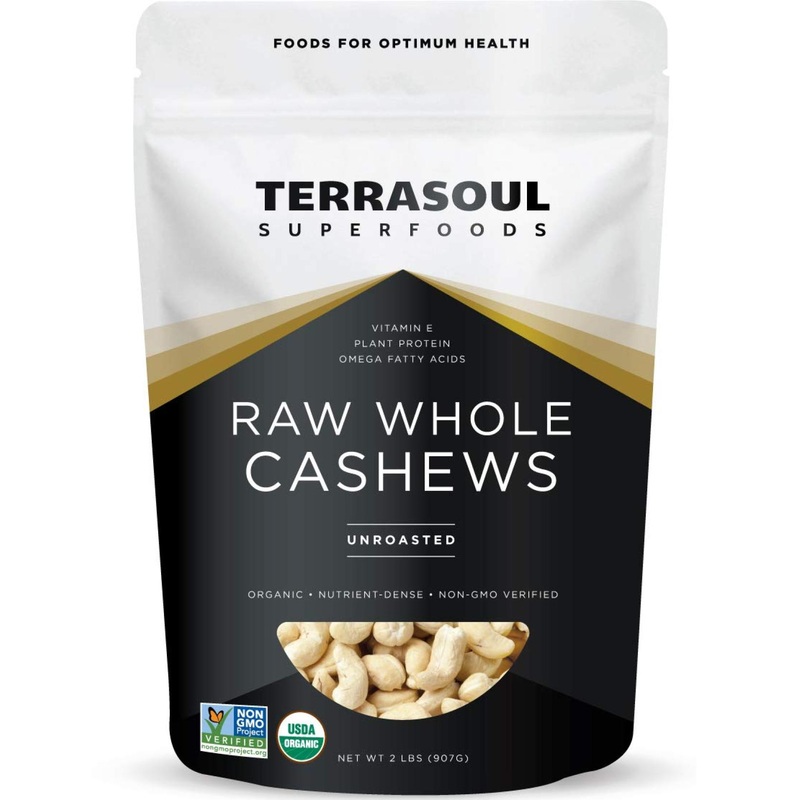 Terrasoul Superfoods Organic Raw Whole Cashews 32 oz – 2lb Buttery 2 Pound Pack