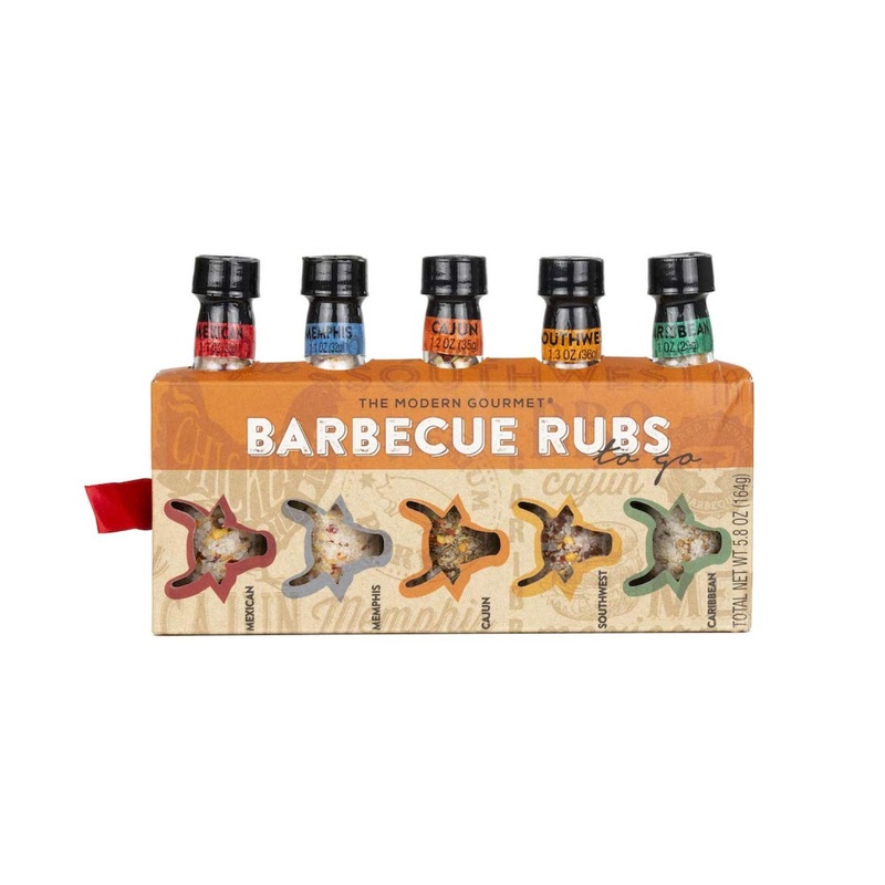 Thoughtfully Gourmet Grill Edition BBQ Rub Gift Set – 5 Unique Rubs: Cajun, Caribbean, Mexican, Southwest, Memphis