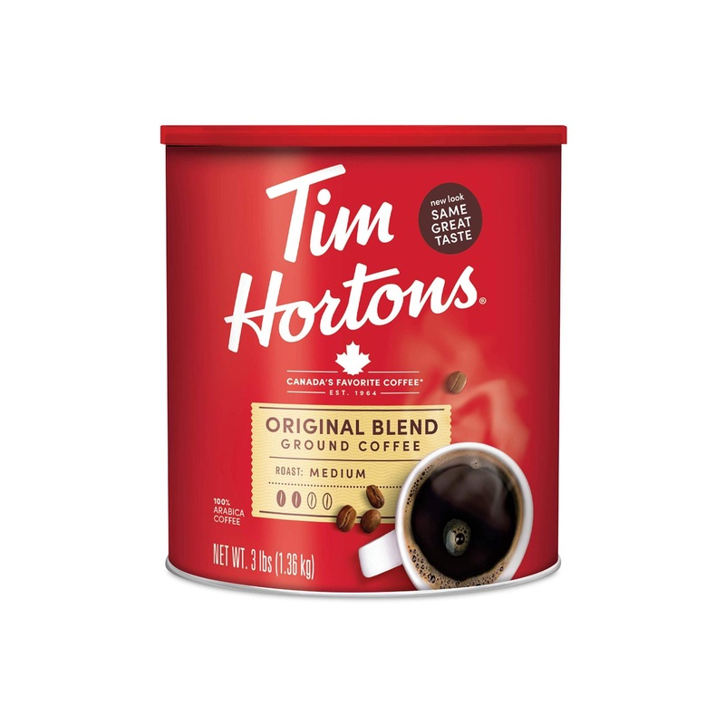 Tim Hortons Original Blend Medium Roast Ground Coffee – 48oz Canister of Canada’s Favorite 100% Arabica Beans – 3lb Pack
