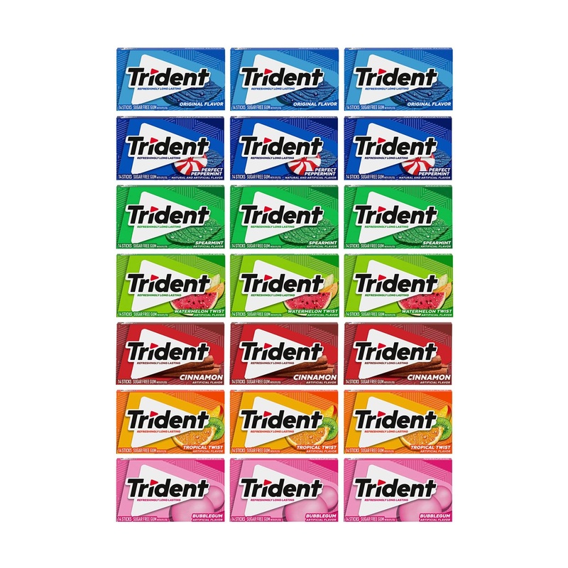 Trident Sugar Free Gum Variety Pack – 294 Total Pieces, Fruit and Mint Flavors
