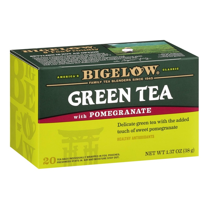 Bigelow Green Tea with Pomegranate – Caffeinated Tea Bags, 1.37 Oz (6-Pack)