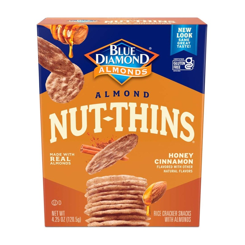 Blue Diamond Honey Cinnamon Nut Thins – Gluten Free Cracker Crisps, 4.25 Oz (Pack of 12)