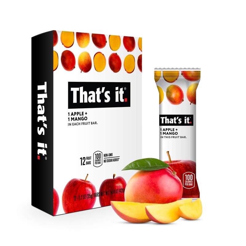 Thats It. Apple + Mango Fruit Bar | 100% Natural, Vegan, Gluten-Free, Non-GMO, No Sugar Added | Healthy Snack (12 Pack)