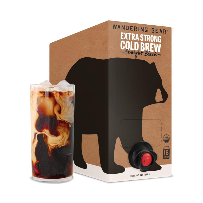 Wandering Bear Organic Cold Brew Coffee On Tap Straight Black 96 fl oz – Unsweetened and Shelf-Stable – Pack of 1
