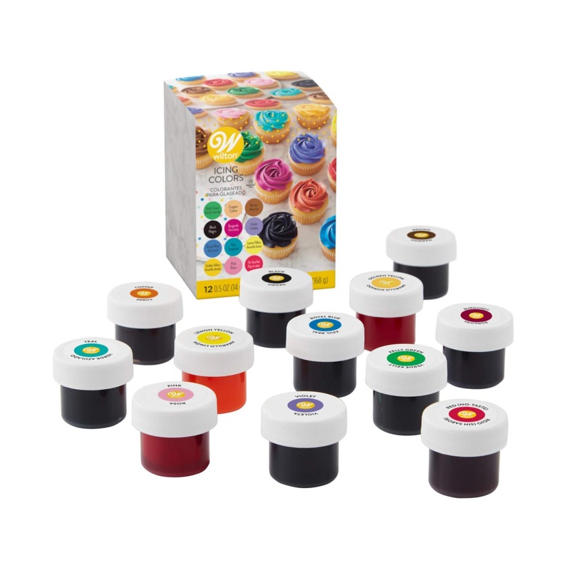 Wilton 12-Piece Gel Food Coloring Set – Vibrant Icing Colors for Baking