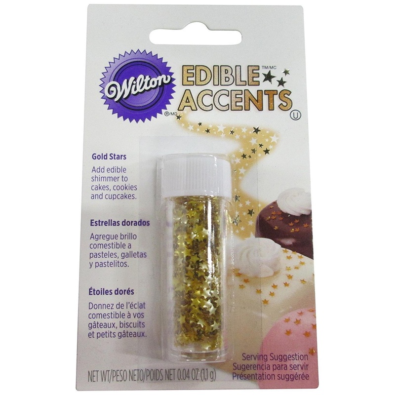 Wilton Edible Glitter Gold Stars – 0.04 oz | Sparkle and Shine on Your Treats!
