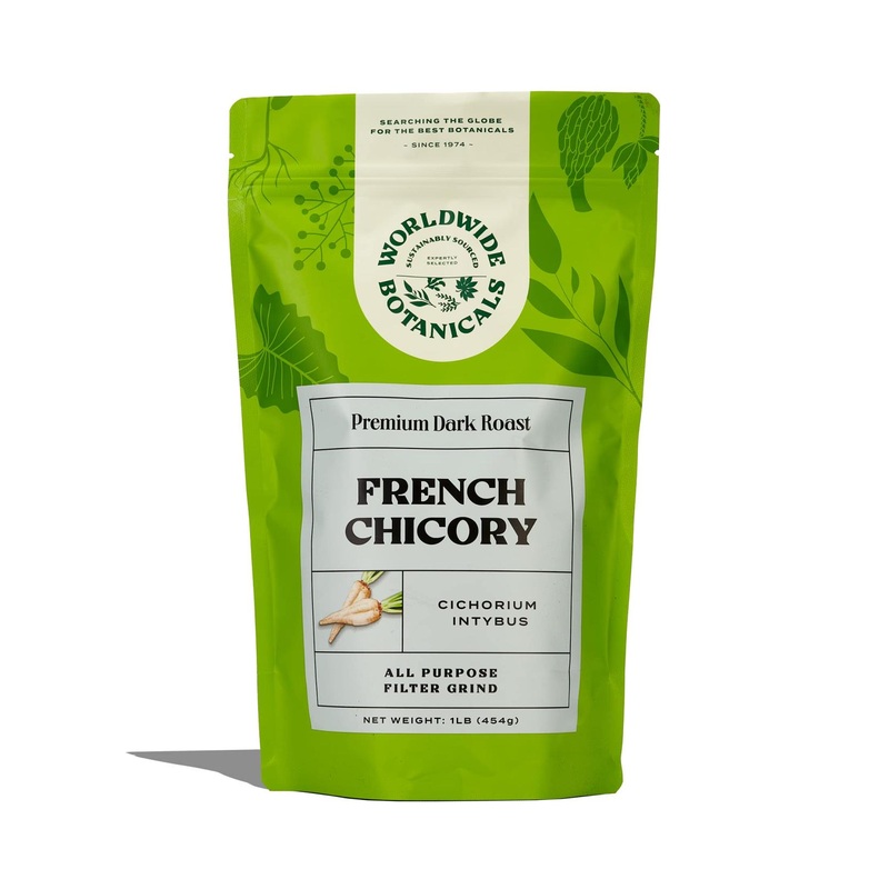 Worldwide Botanicals French Chicory Root Dark Roast Coffee Blend – 1lb | Acid-Free, Caffeine-Free, Prebiotic & Kosher