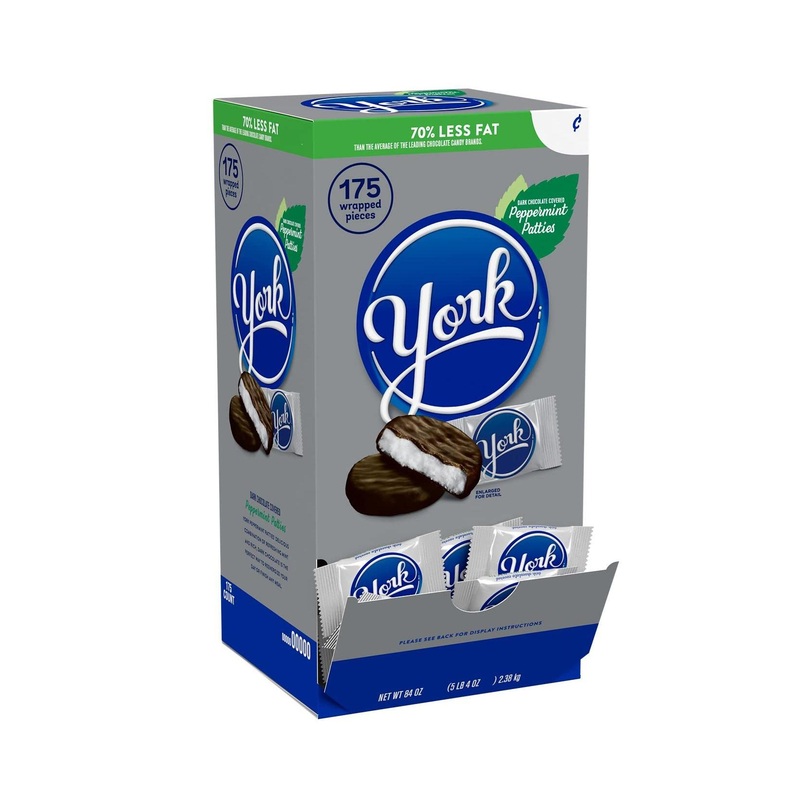 YORK Dark Chocolate Peppermint Patties | Halloween Candy | Gluten Free | 84 oz Bulk Box (175 Pieces)