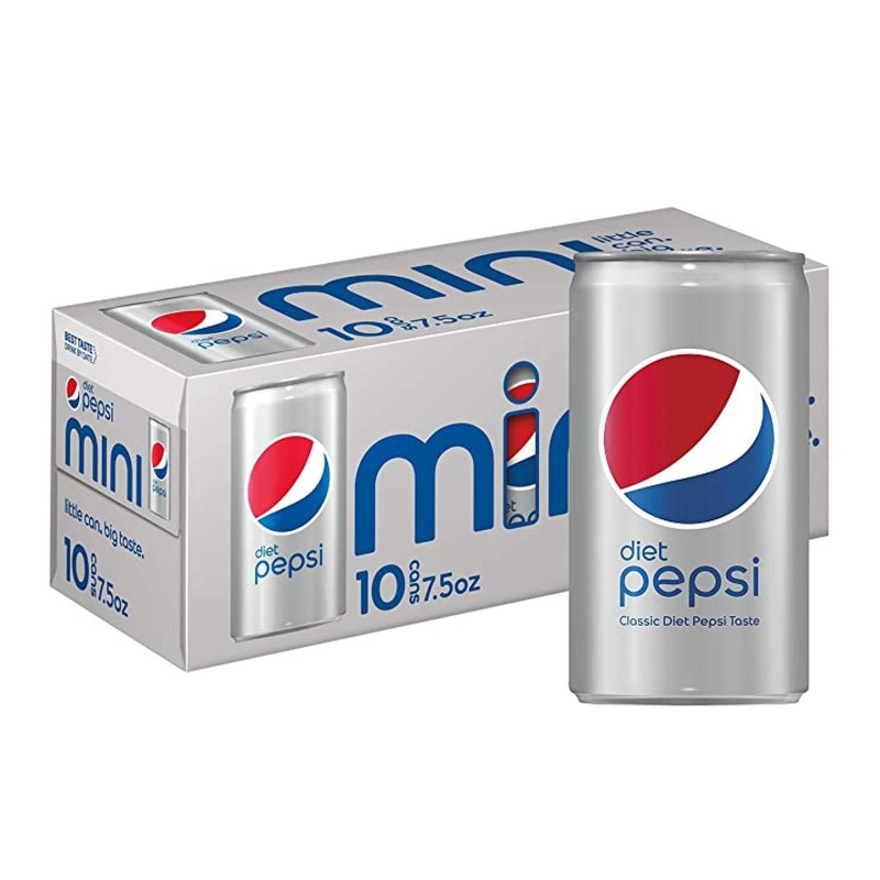 Buy Diet Pepsi Mini Cans 7.5oz – 10 Pack | Refreshing & Low-Calorie Soda