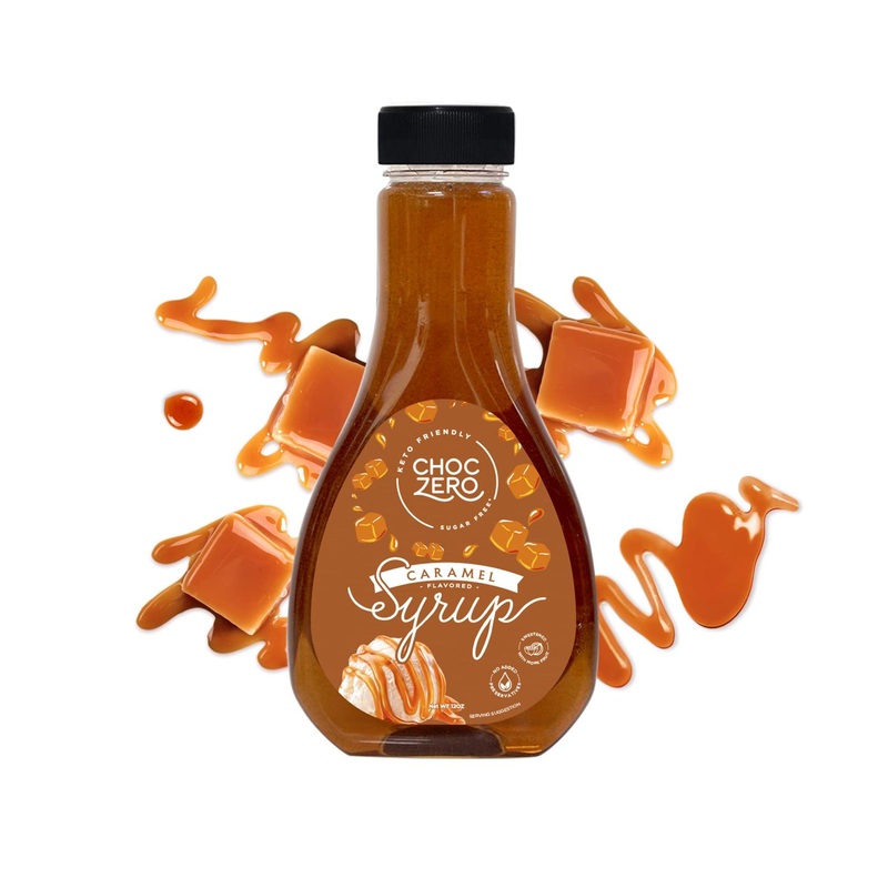 ChocZero Caramel Syrup – Sugar-Free, Low Carb, Gluten-Free Dessert Topping (12oz)