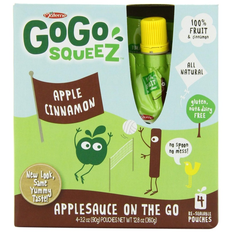 GoGo squeeZ Apple Cinnamon Snacks – Gluten Free  Vegan Kids Applesauce (4 Pouches) – Tasty & Nut-Free!