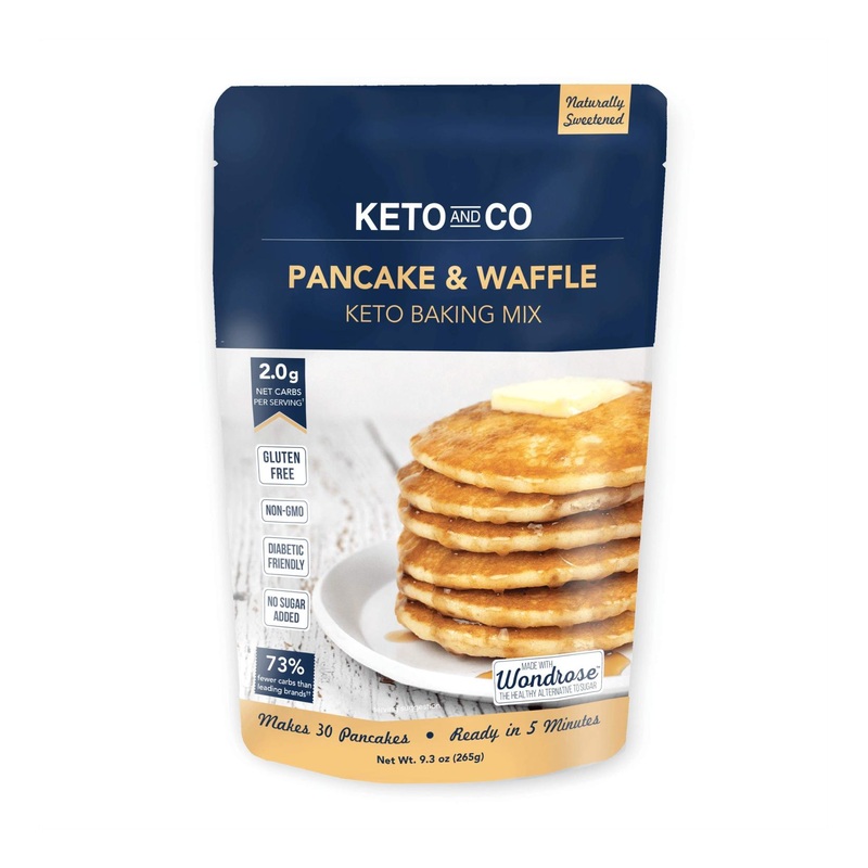 Keto Pancake & Waffle Mix | Gluten Free, Low Carb, 2.0g Net Carbs | Diabetic & Keto Friendly | 30 Servings | Keto and Co