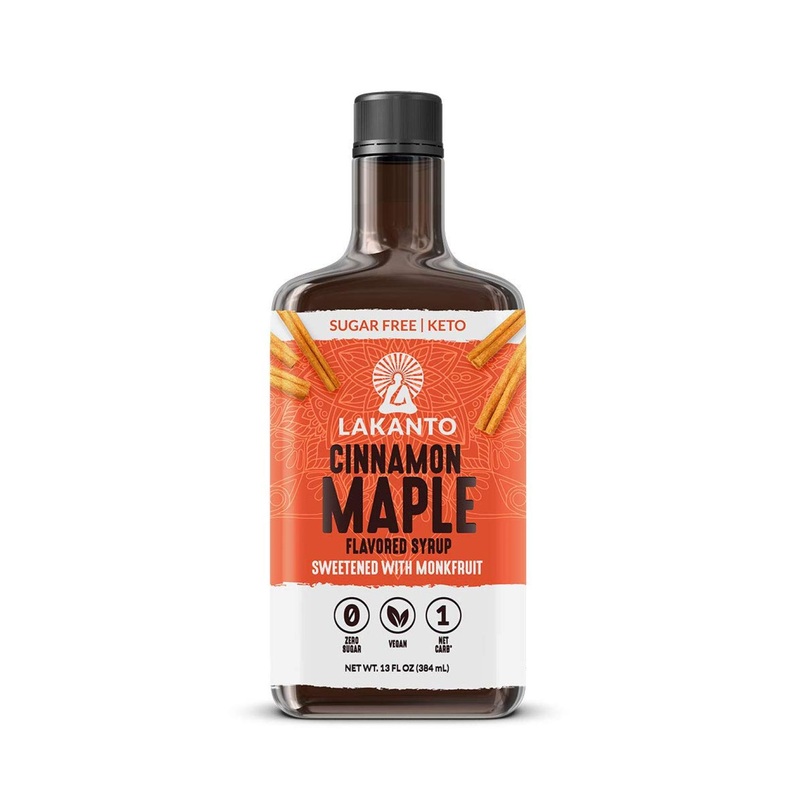 Lakanto Sugar Free Cinnamon Maple Syrup | Keto-Friendly, Vegan, 1g Net Carbs | Ideal for Pancakes, Waffles & More – 13 Fl Oz