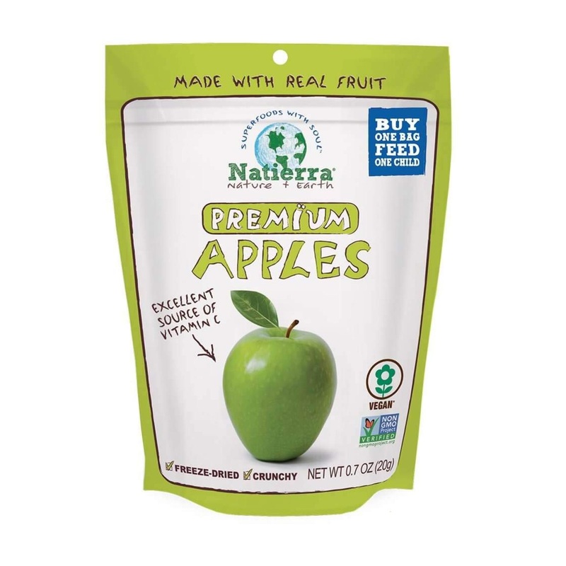 NATIERRA Premium Freeze-Dried Apples – Non-GMO  Vegan  0.7 oz (Pack of 8) | Healthy Snack
