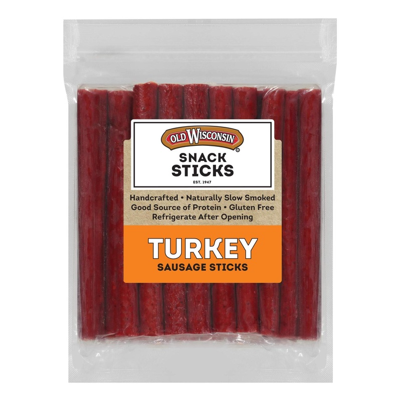 Old Wisconsin Turkey Sausage Sticks – Naturally Smoked, High Protein, Low Carb, Keto & Gluten Free, 28oz Resealable Pack