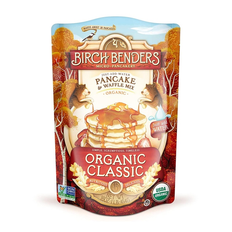 Organic Pancake & Waffle Mix – Classic Recipe, Whole Grain, Non-GMO, Just Add Water – 16oz by Birch Benders