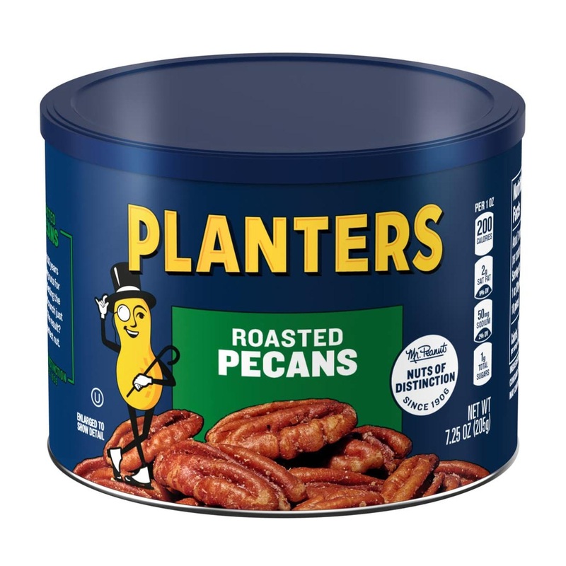 PLANTERS Roasted Pecans 7.25 oz – Salted Vegan Snack Canister – Kosher Nut Treats for Kids & Adults