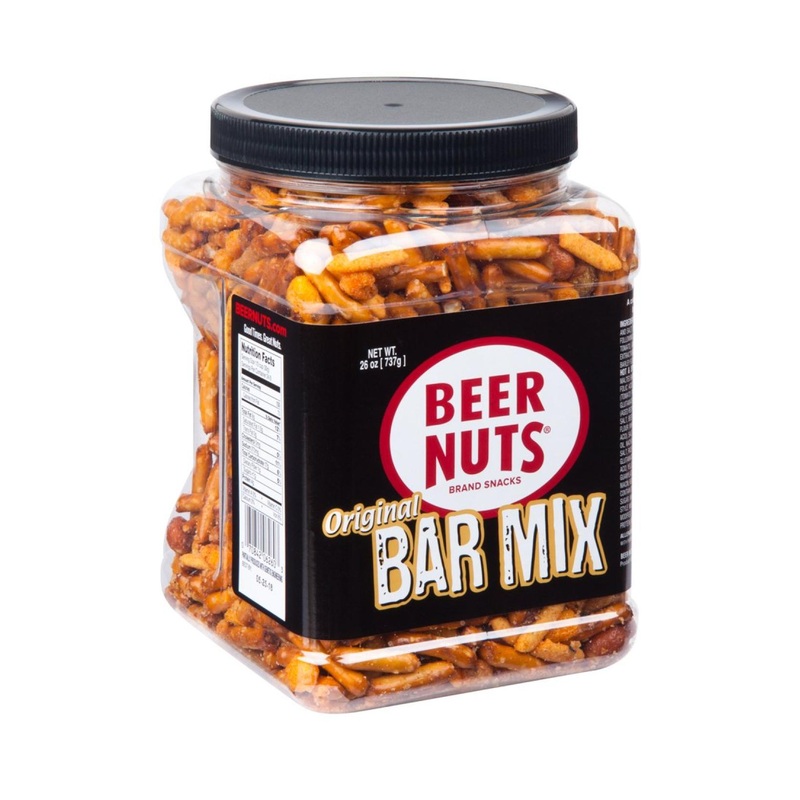 Beer Nuts Original Bar Mix – 26 oz Resealable Jar | Pretzels, Cheese Sticks, & Peanuts