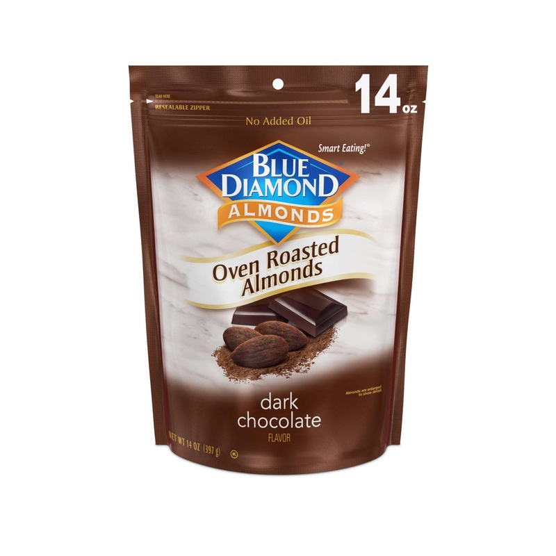 Blue Diamond Almonds Dark Chocolate Snack Nuts, Oven Roasted, 14 oz Resealable Bag