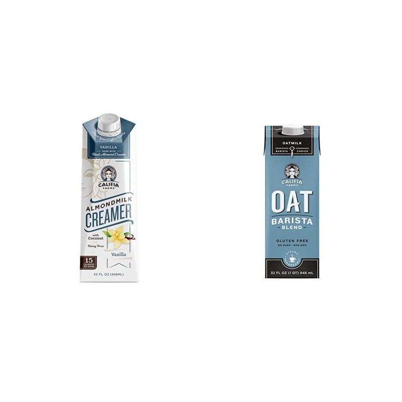 Califia Farms Vanilla Almond Milk Coffee Creamer – 32oz (3-Pack) | Non-Dairy, Vegan, Plant-Based, Non-GMO