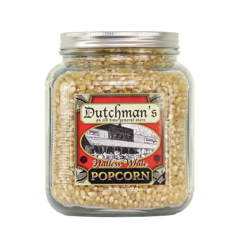 Dutchman’s Hulless Popcorn Kernels – 4 lbs in Decorative Half Gallon Jar