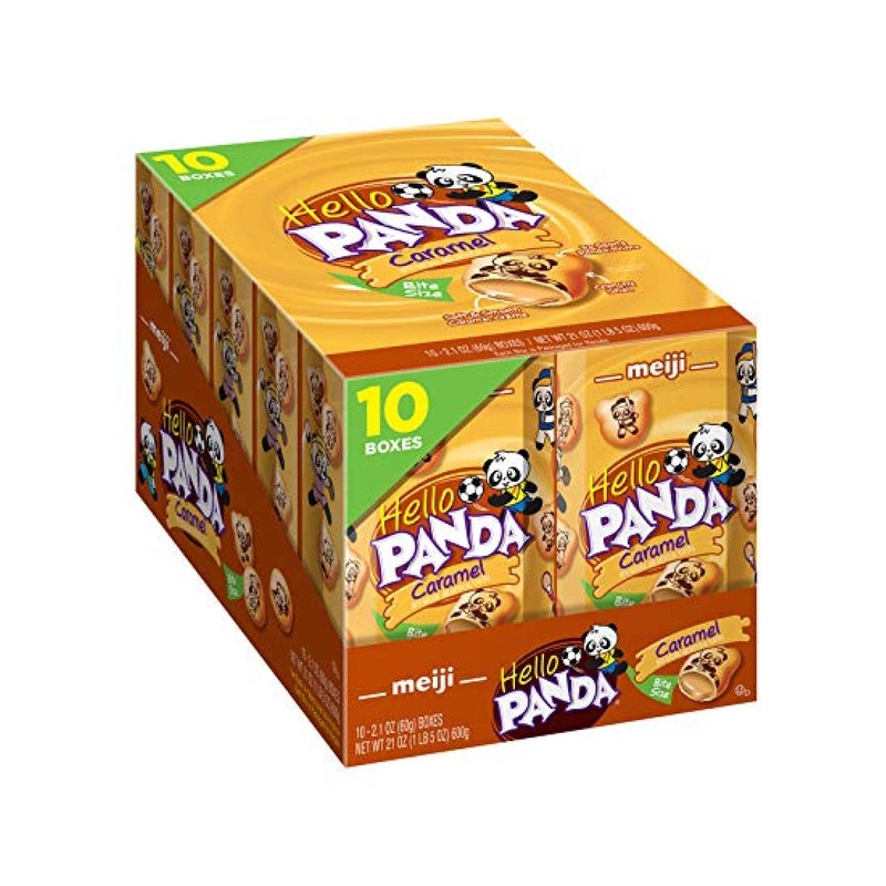 Meiji Hello Panda Caramel Crme Cookies – 10 Pack (2.1 oz) – Fun Bite-Sized Snacks