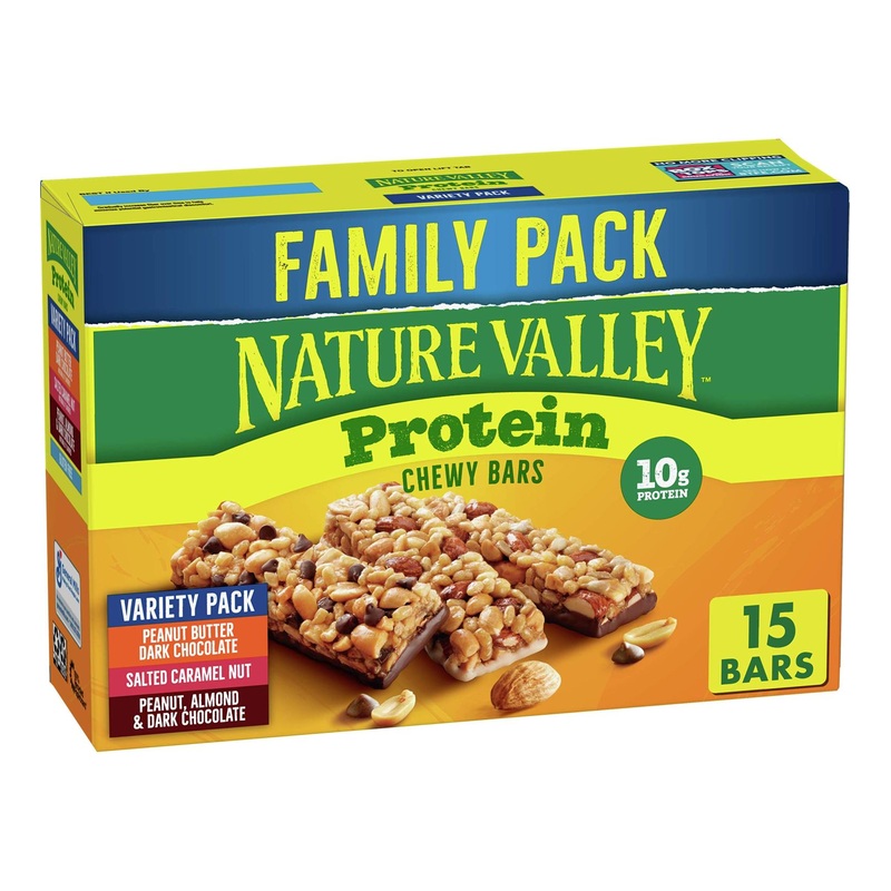Nature Valley Chewy Granola Bars Protein Variety Pack – Gluten Free, 15 ct, 21.3 oz