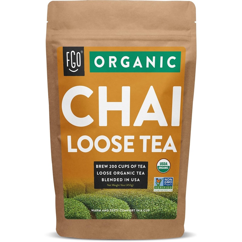 Organic Chai Loose Leaf Tea – 200 Cups, 16oz Resealable Bag – FGO