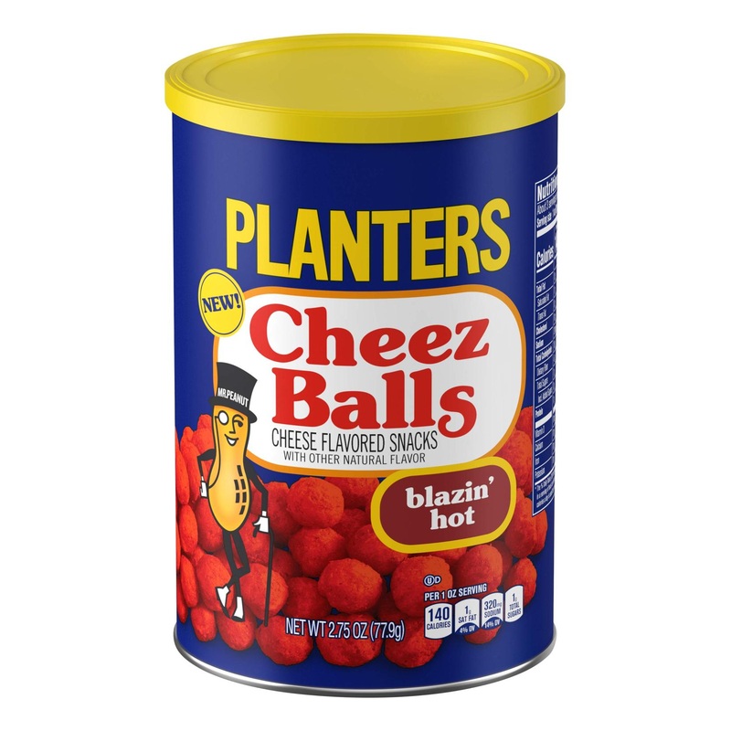 Planters Blazin’ Hot Cheez Balls – Cheese Flavored Snacks (6 ct Pack, 2.75 oz Canisters)
