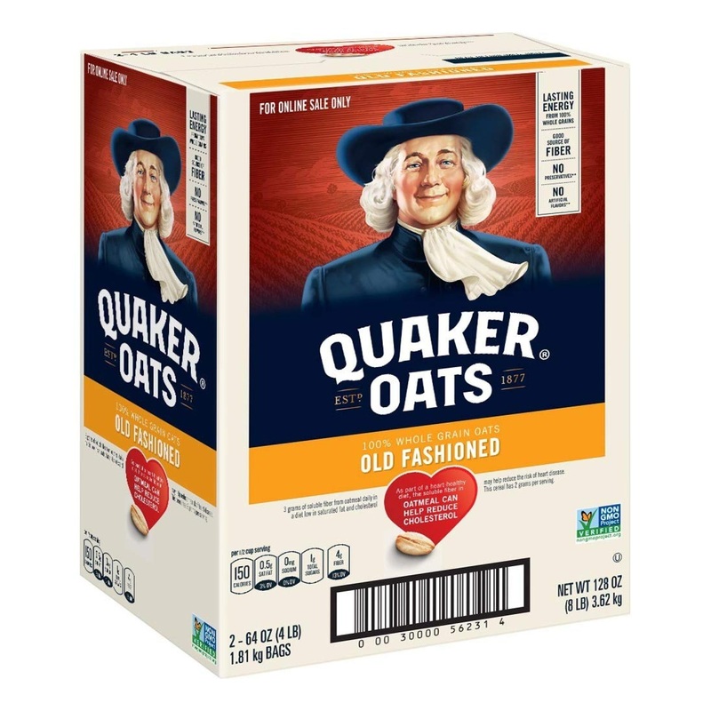 Quaker Old Fashioned Rolled Oats – Non-GMO, 2 x 64oz Bags, 90 Servings