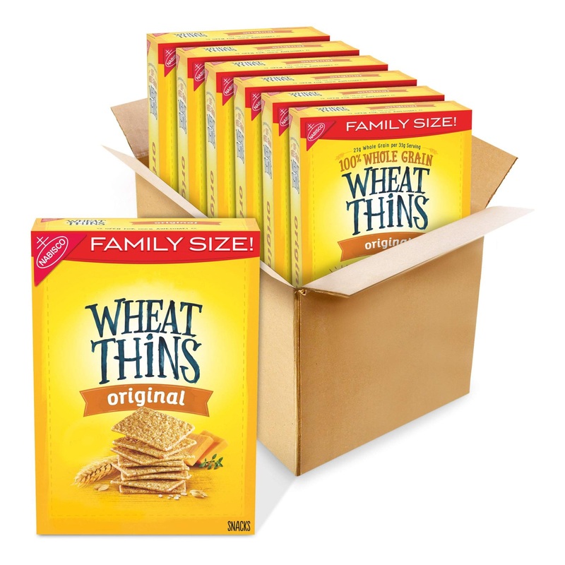 Wheat Thins Original Whole Grain Crackers – Family Size 6 x 16 oz Boxes | Holiday Snack Treats