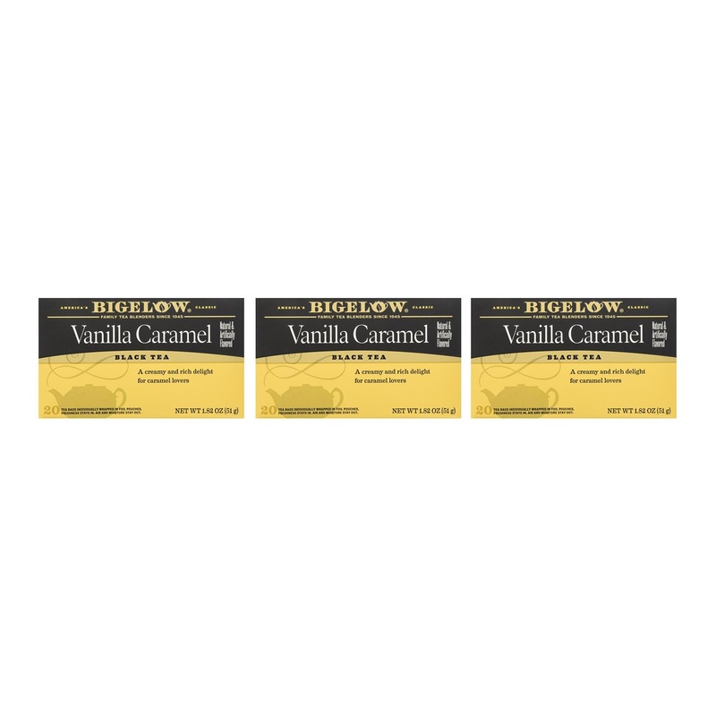 Bigelow Black Tea Vanilla Caramel – 20 Tea Bags | Rich Flavor & Aroma