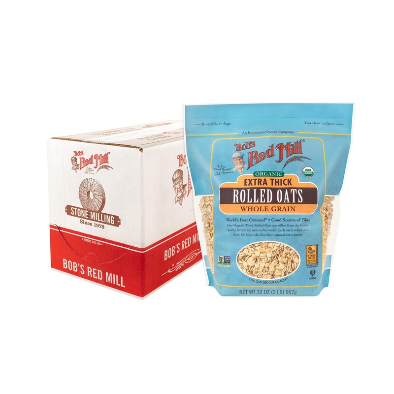 Bob’s Red Mill Organic Extra Thick Rolled Oats – 32oz Pack of 4 | Healthy Breakfast Choice
