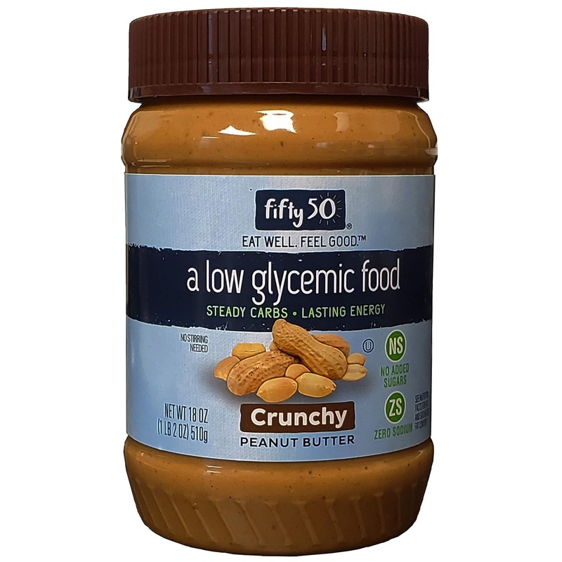 Fifty 50 Low Glycemic Crunchy Peanut Butter 18 oz – Healthy Snack Option