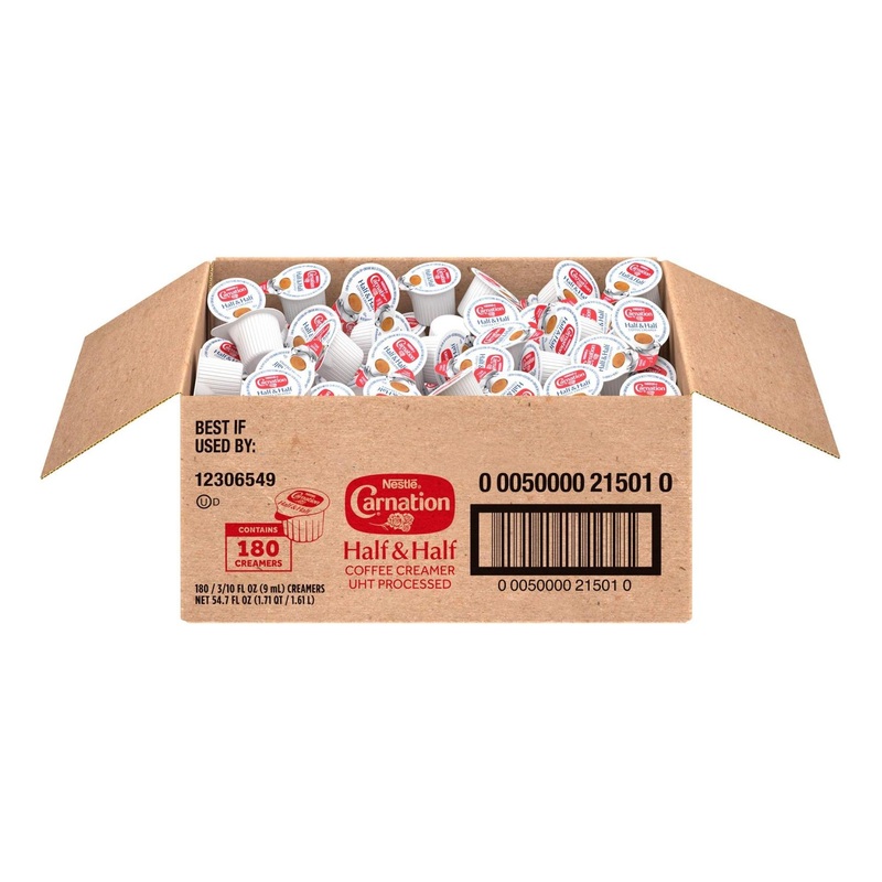 Nestle Carnation Coffee Creamer Half & Half – No Refrigeration, Real Dairy, 180 Count Box