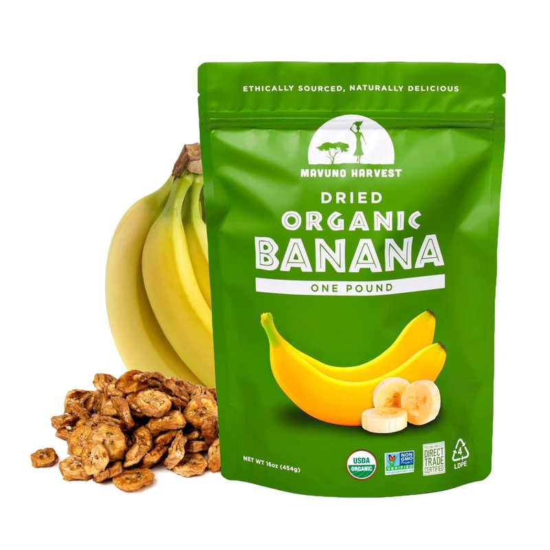 Organic Dried Banana – Mavuno Harvest Direct Trade (1 lb) | Healthy Snacking