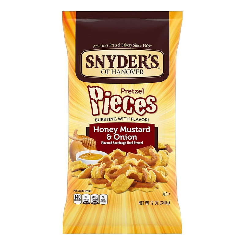 Snyder’s of Hanover Honey Mustard & Onion Pretzel Pieces – 12 oz Bag | Crunchy Snack