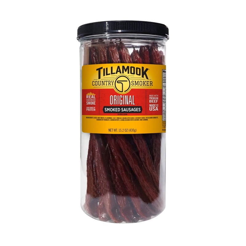 Tillamook Country Smoker Original Beef Sausages – 15.2 oz Jar, 20 Count – Real Hardwood Smoked