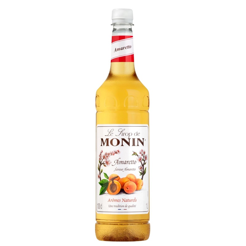 MONIN Premium Amaretto Syrup 1L – Vegan-Friendly Sugar Syrup for Coffee and Cocktails