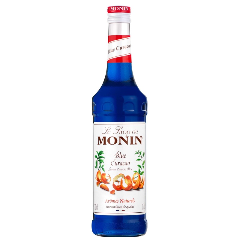MONIN Premium Blue Curacao Syrup 700ml: Vegan-Friendly, Allergen-Free, 100% Natural Flavours for Cocktails and Mocktails