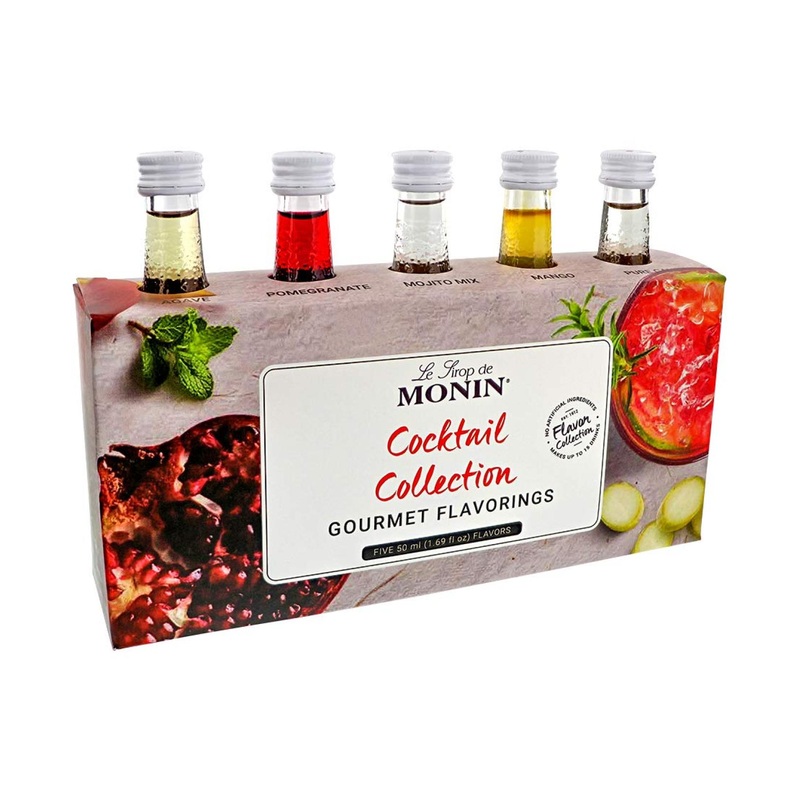 MONIN Premium Cocktail Syrup Gift Set – 5x5cl – Passionfruit, Strawberry, Mojito Mint, Coconut, Elderflower – Ideal for Cocktails – Vegan-friendly – 5 Count Pack