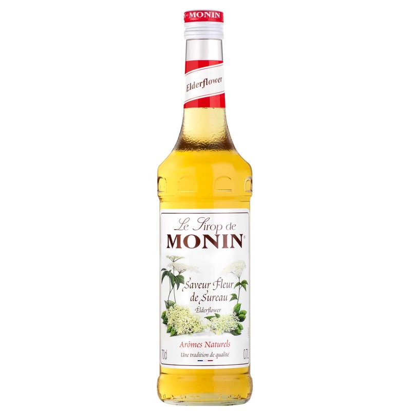 MONIN Premium Elderflower Syrup 700ml – Vegan-Friendly & Allergen-Free | 100% Natural Flavours | Ideal for Cocktails and Mocktails