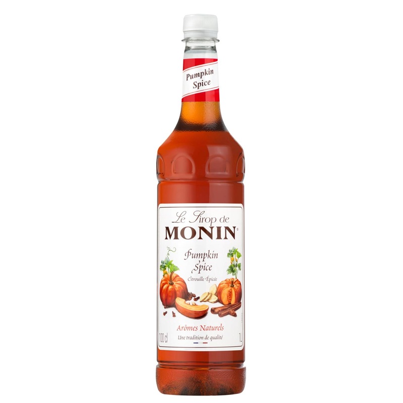 MONIN Premium Pumpkin Spice Syrup 1L – Vegan-Friendly, Allergen-Free, 100% Natural | Ideal for Coffees, Frappes, and Cocktails | Perfect for Pumpkin Spice Lattes | 1-Pack