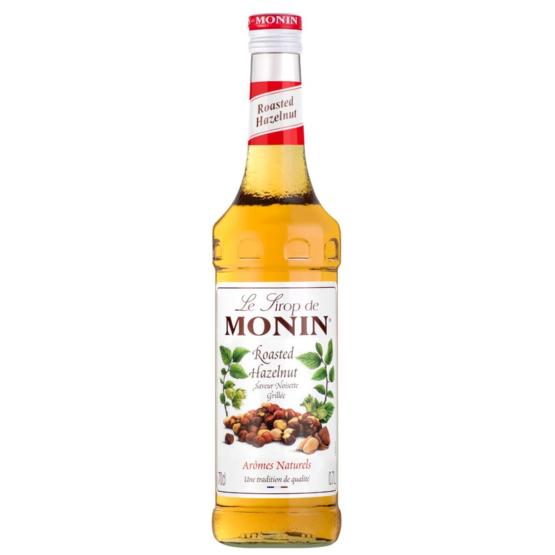 MONIN Premium Roasted Hazelnut Syrup 700ml – Vegan-Friendly, 100% Natural Flavours – Ideal for Coffees, Frappes, and Cocktails