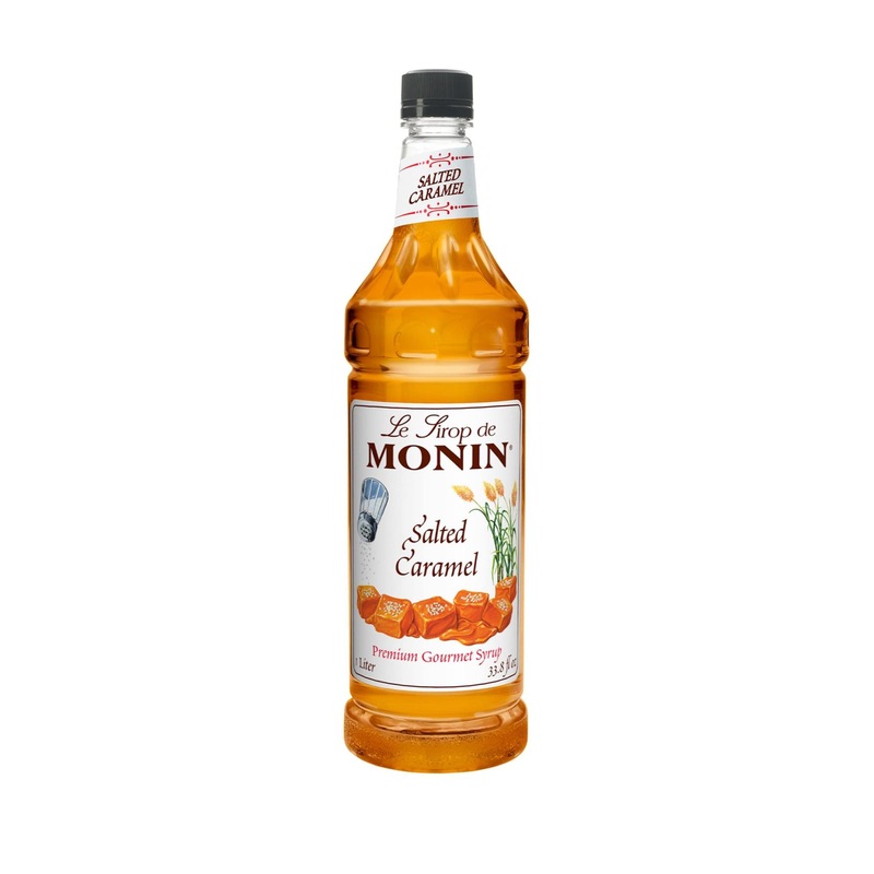 Monin Salted Caramel Syrup 1L | Delicious Caramel Flavor | Pack of 1