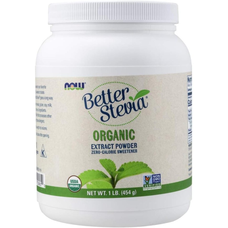 Now Foods Better Stevia Organic Extract Powder – 1 lb Sweetener for Keto & Low Carb