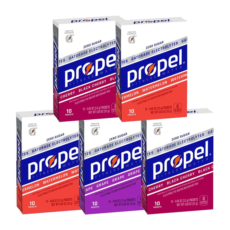 Propel Powder Packets 3 Flavor Variety Pack – Electrolytes, Vitamins, No Sugar – 10 Count x 5 Packs