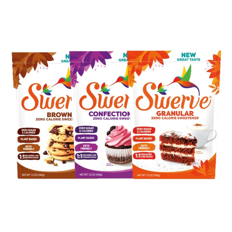 Swerve Sweetener Trio – Granular Brown, Confectioners, Baker’s Pack | Zero Calorie, Keto Friendly, Non-Glycemic | 12oz 3 Pack